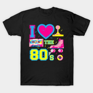 Retro 80's Party Girl Funny Cute Vintage Party Costume Women T-Shirt